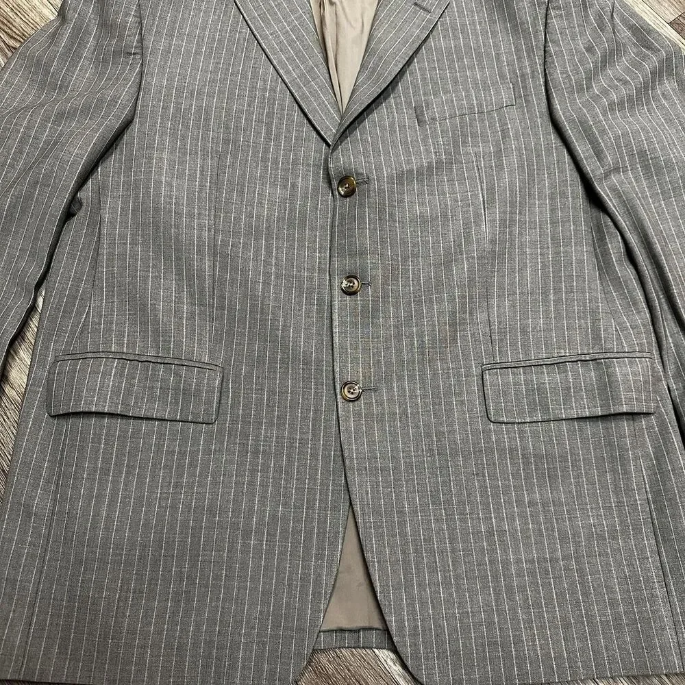 Vintage RRL Double Ralph Lauren Seersucker Blazer Sport Jacket; Mens 44R; Gray